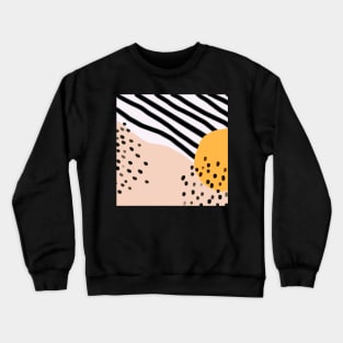 light pink & yellow abstract shapes and stripes design Crewneck Sweatshirt